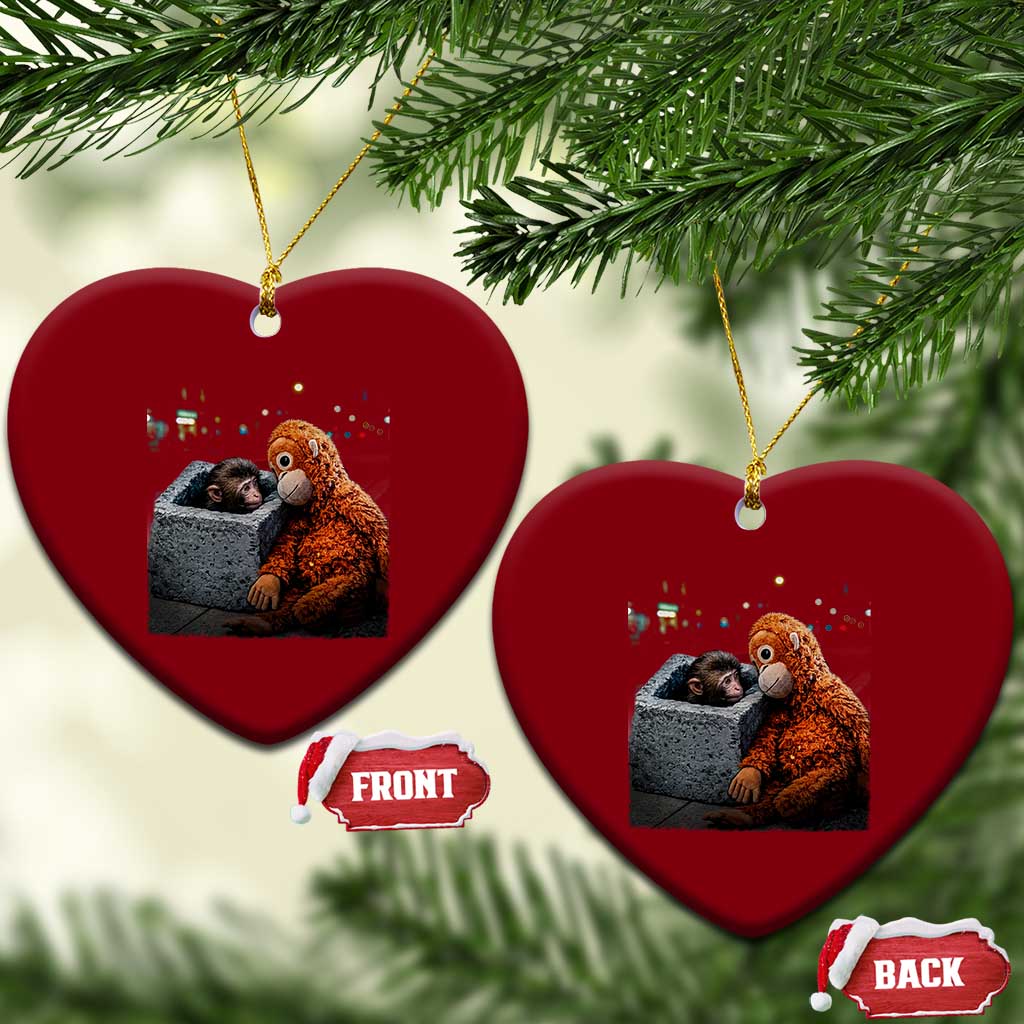 Punch Mokey Ceramic Ornament Viral Trend Baby Monkey Streets Meme TS14 Print Your Wear