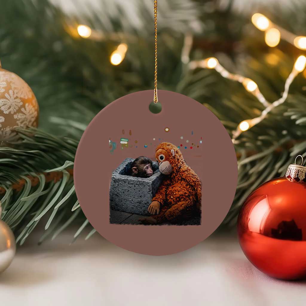 Punch Mokey Ceramic Ornament Viral Trend Baby Monkey Streets Meme TS14 1pc Mocha Print Your Wear