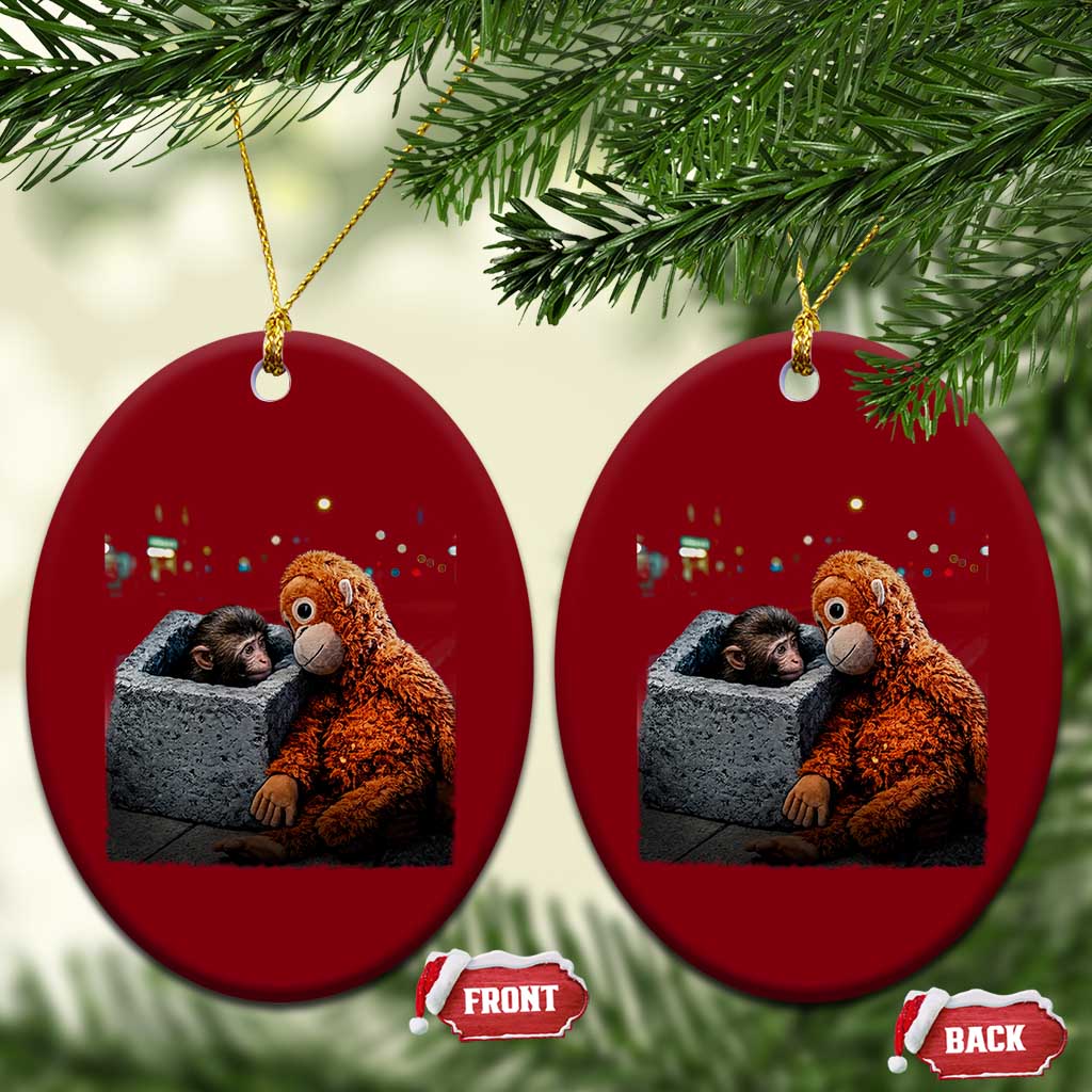 Punch Mokey Ceramic Ornament Viral Trend Baby Monkey Streets Meme TS14 Print Your Wear