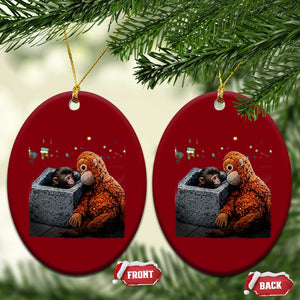 Punch Mokey Ceramic Ornament Viral Trend Baby Monkey Streets Meme TS14 Print Your Wear