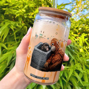 Punch Mokey Glass Can Viral Trend Baby Monkey Streets Meme TS14 Black Print Your Wear