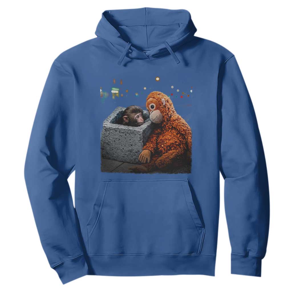 Punch Mokey Hoodie Viral Trend Baby Monkey Streets Meme TS14 Royal Blue Print Your Wear