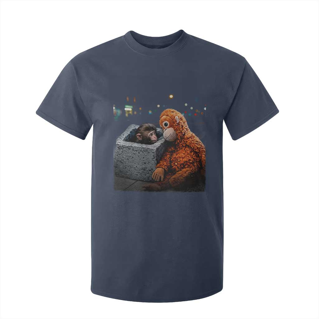 Punch Mokey T Shirt For Kid Viral Trend Baby Monkey Streets Meme TS14 Navy Print Your Wear
