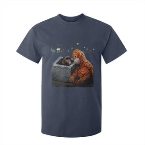 Punch Mokey T Shirt For Kid Viral Trend Baby Monkey Streets Meme TS14 Navy Print Your Wear