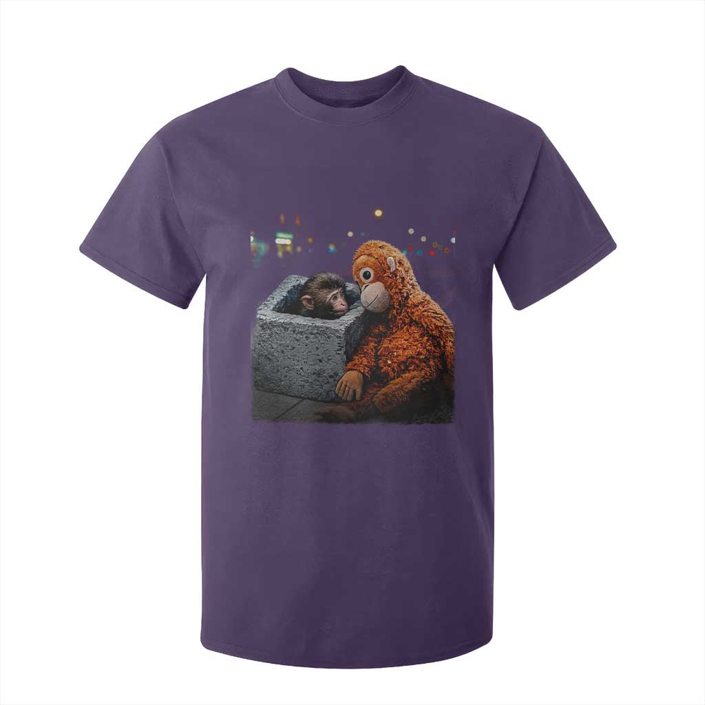 Punch Mokey T Shirt For Kid Viral Trend Baby Monkey Streets Meme TS14 Purple Print Your Wear