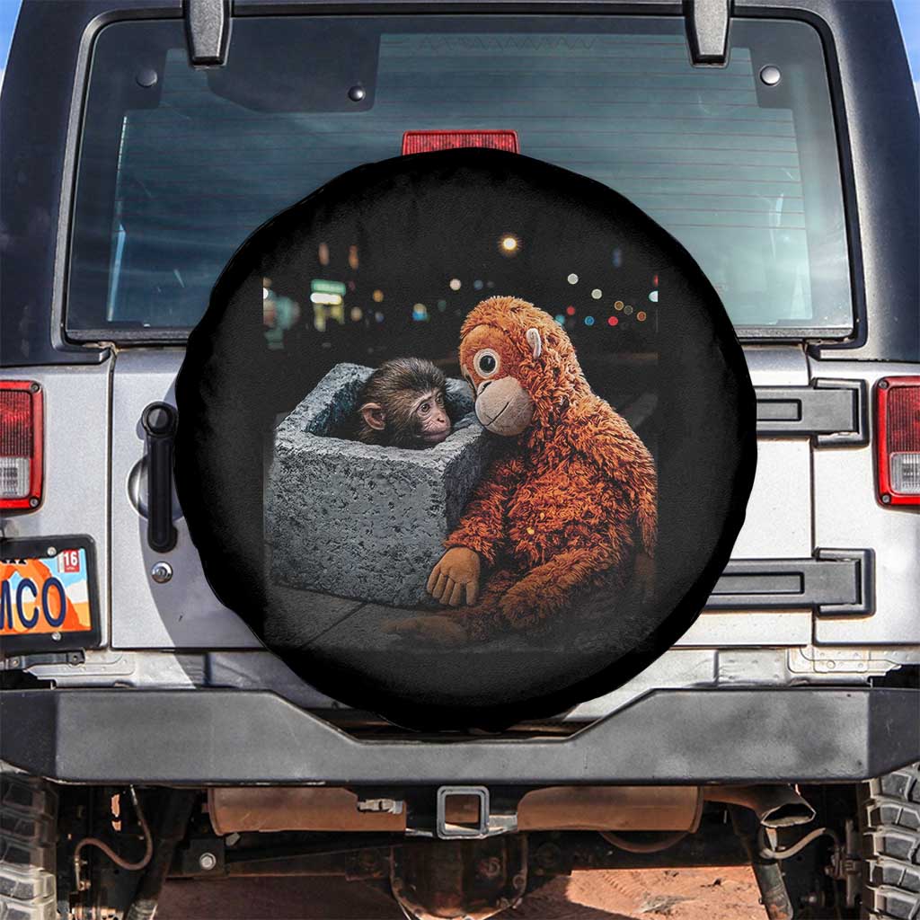 Punch Mokey Spare Tire Cover Viral Trend Baby Monkey Streets Meme TS14 No hole Black Print Your Wear