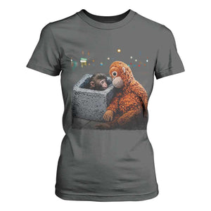 Punch Mokey T Shirt For Women Viral Trend Baby Monkey Streets Meme TS14 Dark Heather Print Your Wear