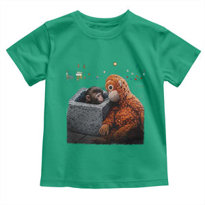 Punch Mokey Toddler T Shirt Viral Trend Baby Monkey Streets Meme TS14 Irish Green Print Your Wear