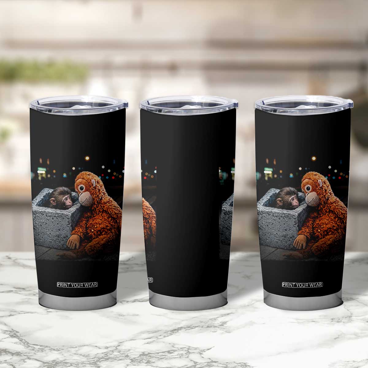 Punch Mokey Tumbler Cup Viral Trend Baby Monkey Streets Meme TS14 Print Your Wear
