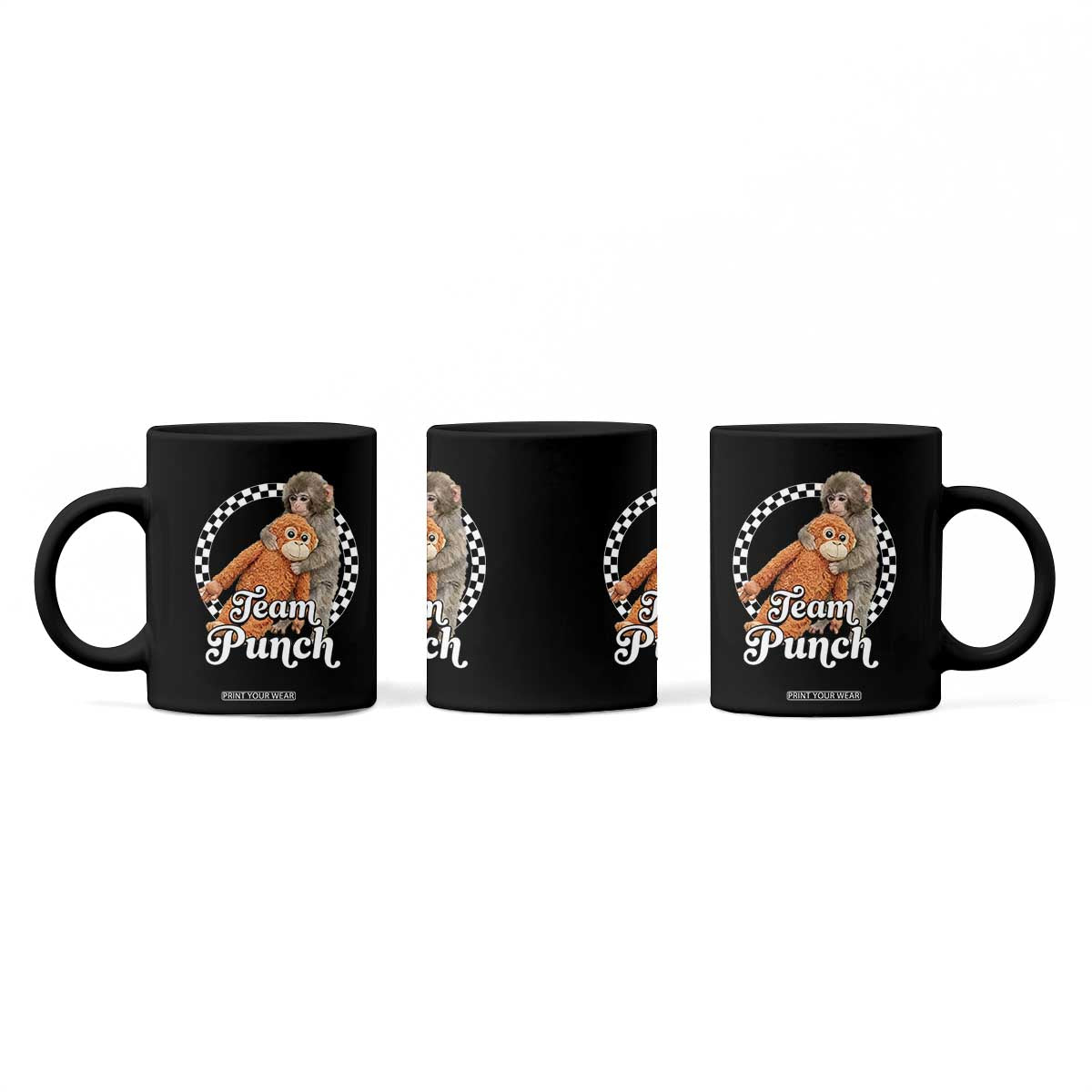 Punch Mokey Coffee Mug Baby Monkey And Plush Toy Viral Trend TS14 Print Your Wear