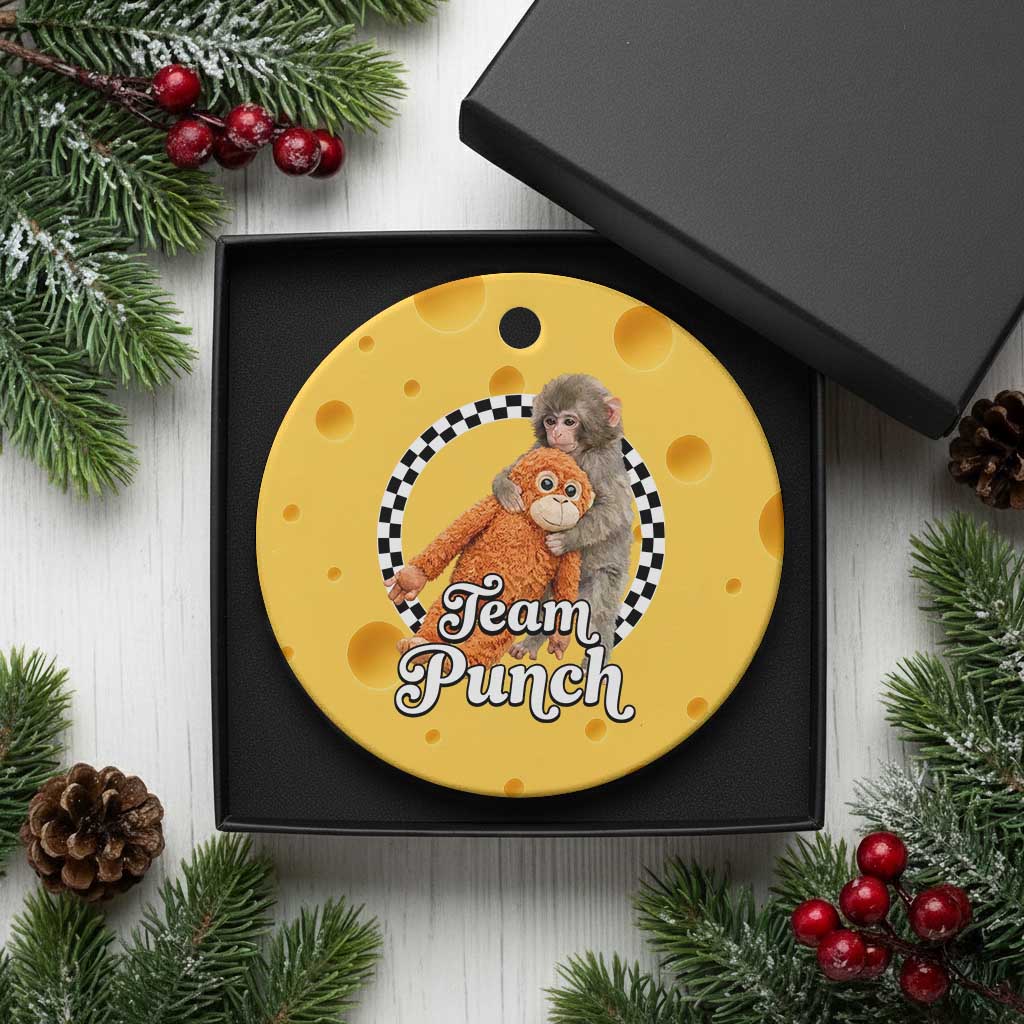 Punch Mokey Ceramic Ornament Baby Monkey And Plush Toy Viral Trend TS14 1pc Yellow Cheese Print Your Wear