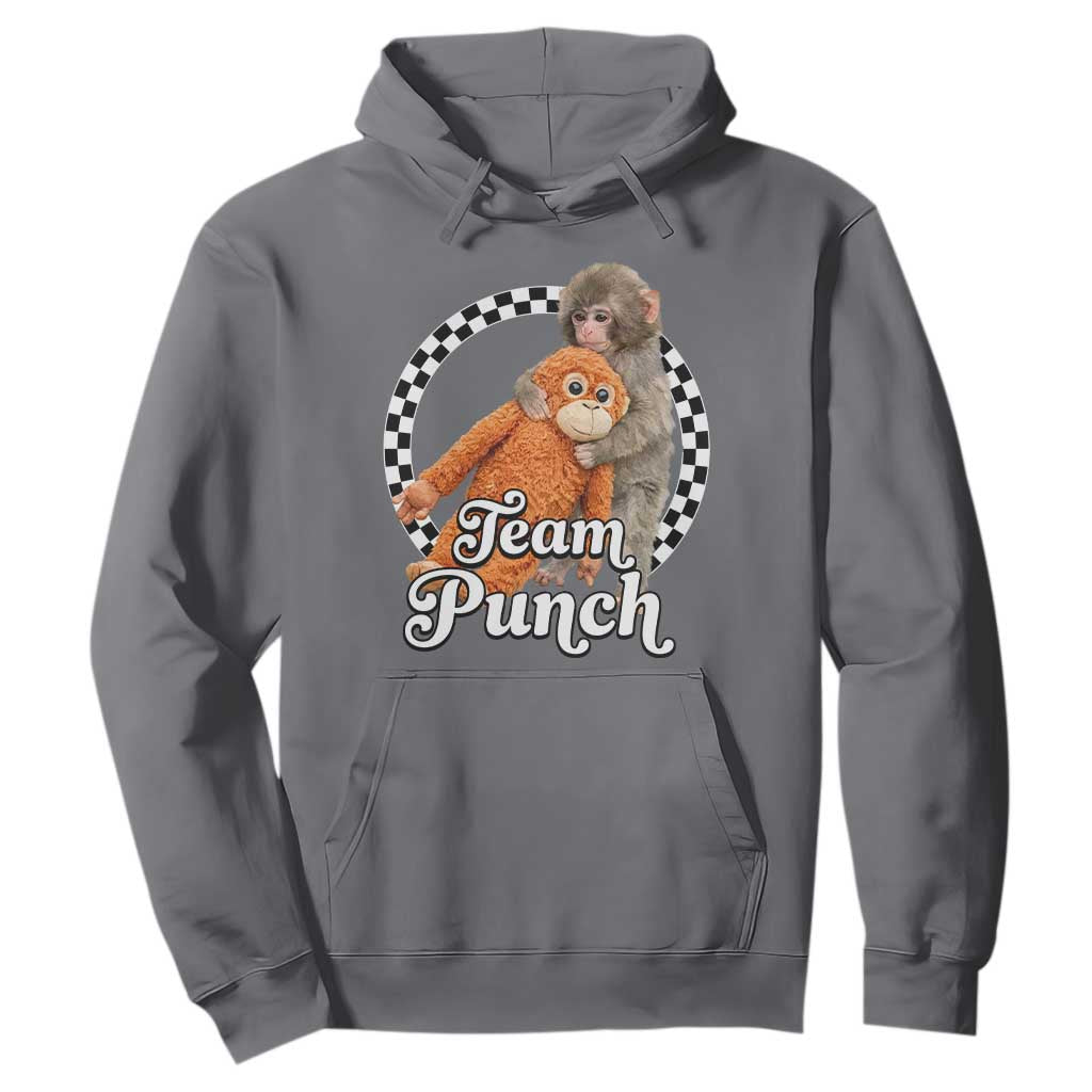 Punch Mokey Hoodie Baby Monkey And Plush Toy Viral Trend TS14 Charcoal Print Your Wear