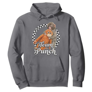 Punch Mokey Hoodie Baby Monkey And Plush Toy Viral Trend TS14 Charcoal Print Your Wear