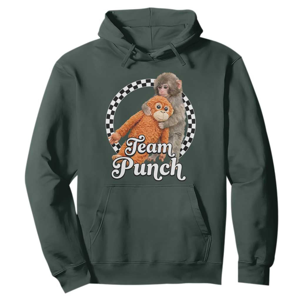 Punch Mokey Hoodie Baby Monkey And Plush Toy Viral Trend TS14 Dark Forest Green Print Your Wear