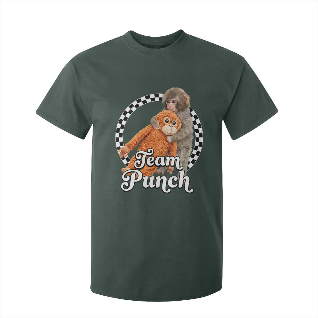 Punch Mokey T Shirt For Kid Baby Monkey And Plush Toy Viral Trend TS14 Dark Forest Green Print Your Wear