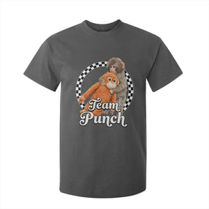 Punch Mokey T Shirt For Kid Baby Monkey And Plush Toy Viral Trend TS14 Dark Heather Print Your Wear
