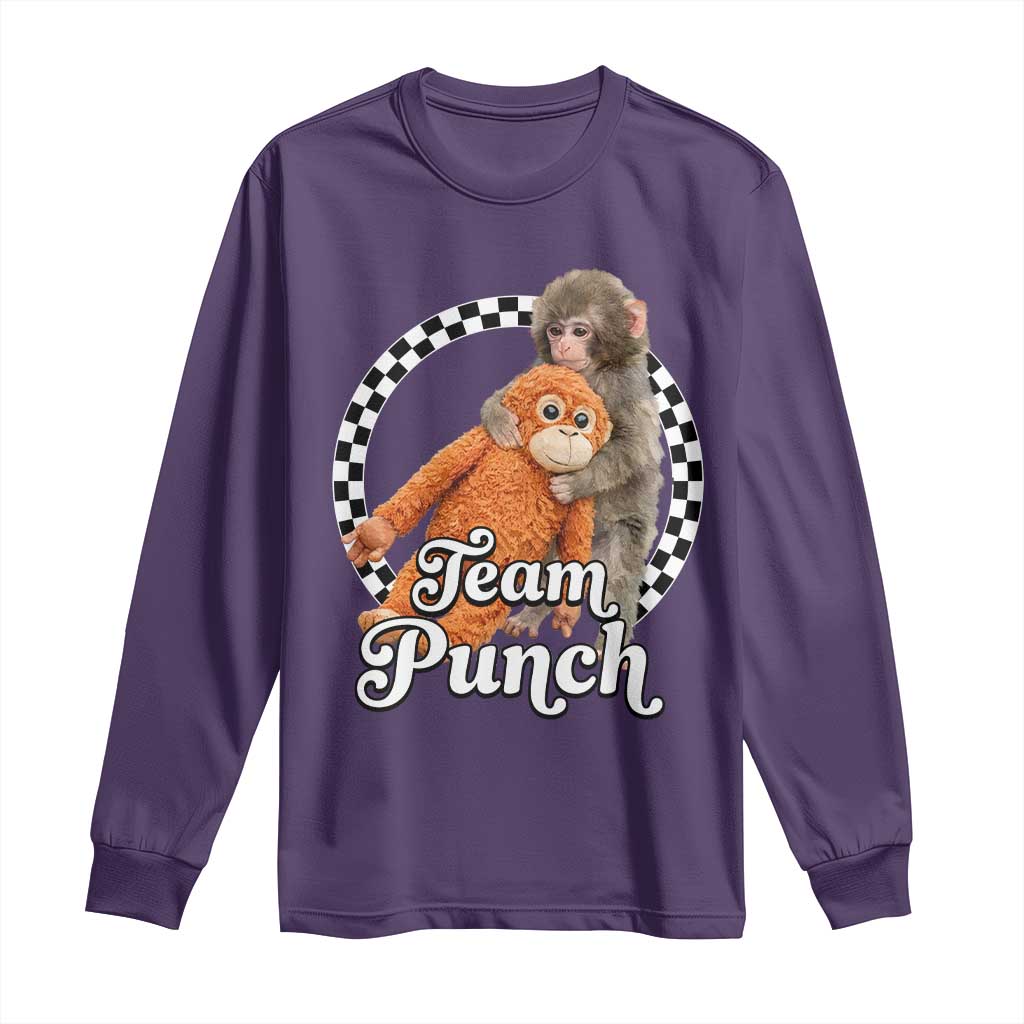 Punch Mokey Long Sleeve Shirt Baby Monkey And Plush Toy Viral Trend TS14 Purple Print Your Wear