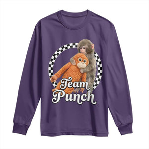 Punch Mokey Long Sleeve Shirt Baby Monkey And Plush Toy Viral Trend TS14 Purple Print Your Wear