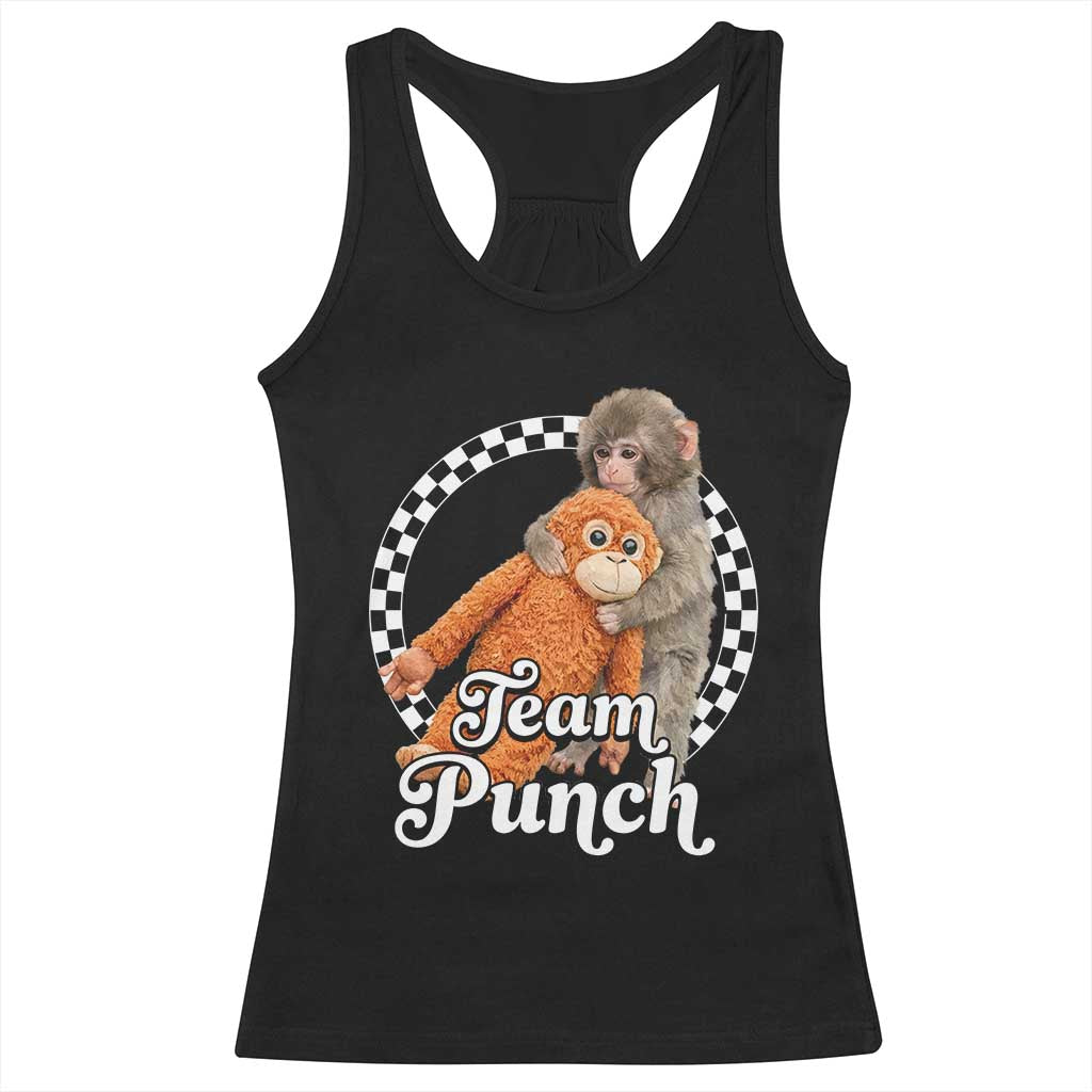 Punch Mokey Racerback Tank Top Baby Monkey And Plush Toy Viral Trend TS14 Black Print Your Wear