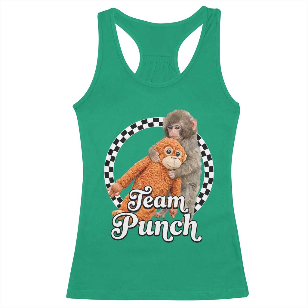 Punch Mokey Racerback Tank Top Baby Monkey And Plush Toy Viral Trend TS14 Irish Green Print Your Wear