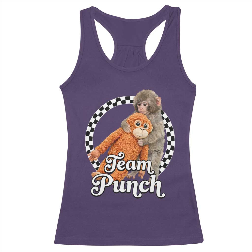 Punch Mokey Racerback Tank Top Baby Monkey And Plush Toy Viral Trend TS14 Purple Print Your Wear