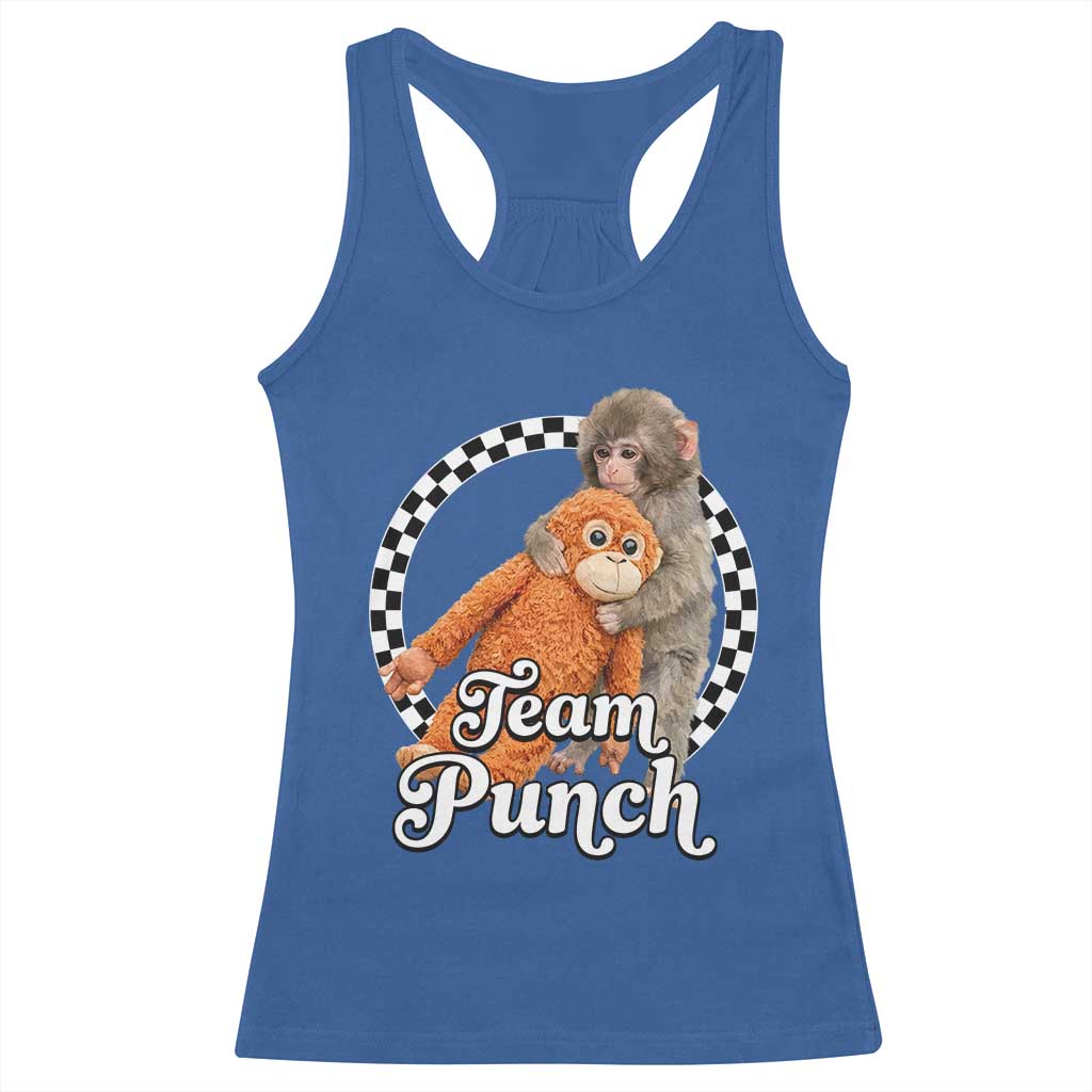 Punch Mokey Racerback Tank Top Baby Monkey And Plush Toy Viral Trend TS14 Royal Blue Print Your Wear