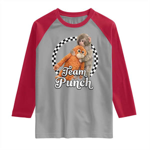 Punch Mokey Raglan Shirt Baby Monkey And Plush Toy Viral Trend TS14 Sport Gray Red Print Your Wear