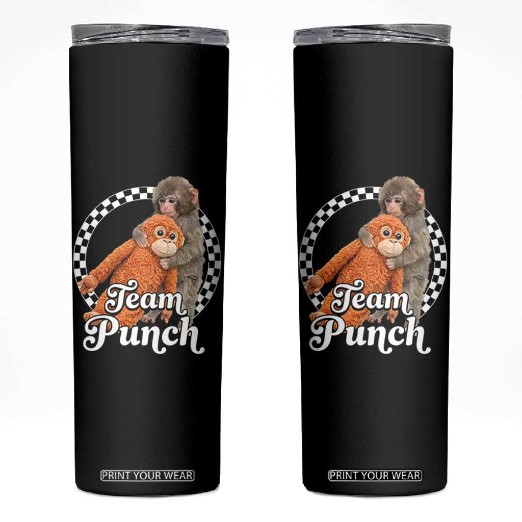 Punch Mokey Skinny Tumbler Baby Monkey And Plush Toy Viral Trend TS14 Black Print Your Wear