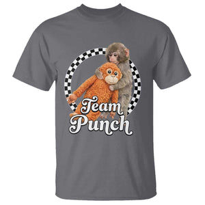 Punch Mokey T Shirt Baby Monkey And Plush Toy Viral Trend TS14 Charcoal Print Your Wear
