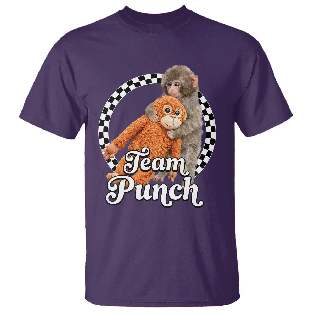 Punch Mokey T Shirt Baby Monkey And Plush Toy Viral Trend TS14 Purple Print Your Wear
