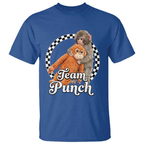 Punch Mokey T Shirt Baby Monkey And Plush Toy Viral Trend TS14 Royal Blue Print Your Wear