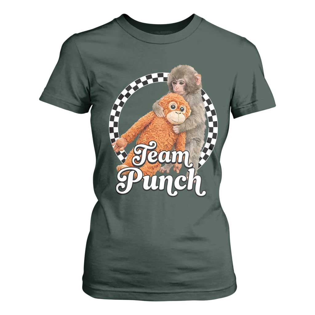 Punch Mokey T Shirt For Women Baby Monkey And Plush Toy Viral Trend TS14 Dark Forest Green Print Your Wear