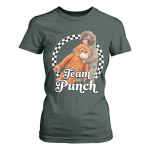 Punch Mokey T Shirt For Women Baby Monkey And Plush Toy Viral Trend TS14 Dark Forest Green Print Your Wear