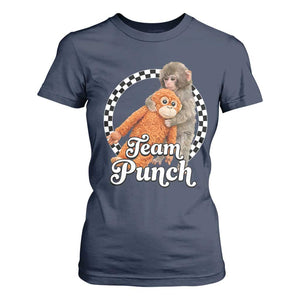 Punch Mokey T Shirt For Women Baby Monkey And Plush Toy Viral Trend TS14 Navy Print Your Wear