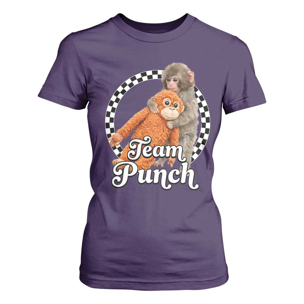 Punch Mokey T Shirt For Women Baby Monkey And Plush Toy Viral Trend TS14 Purple Print Your Wear