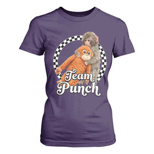 Punch Mokey T Shirt For Women Baby Monkey And Plush Toy Viral Trend TS14 Purple Print Your Wear