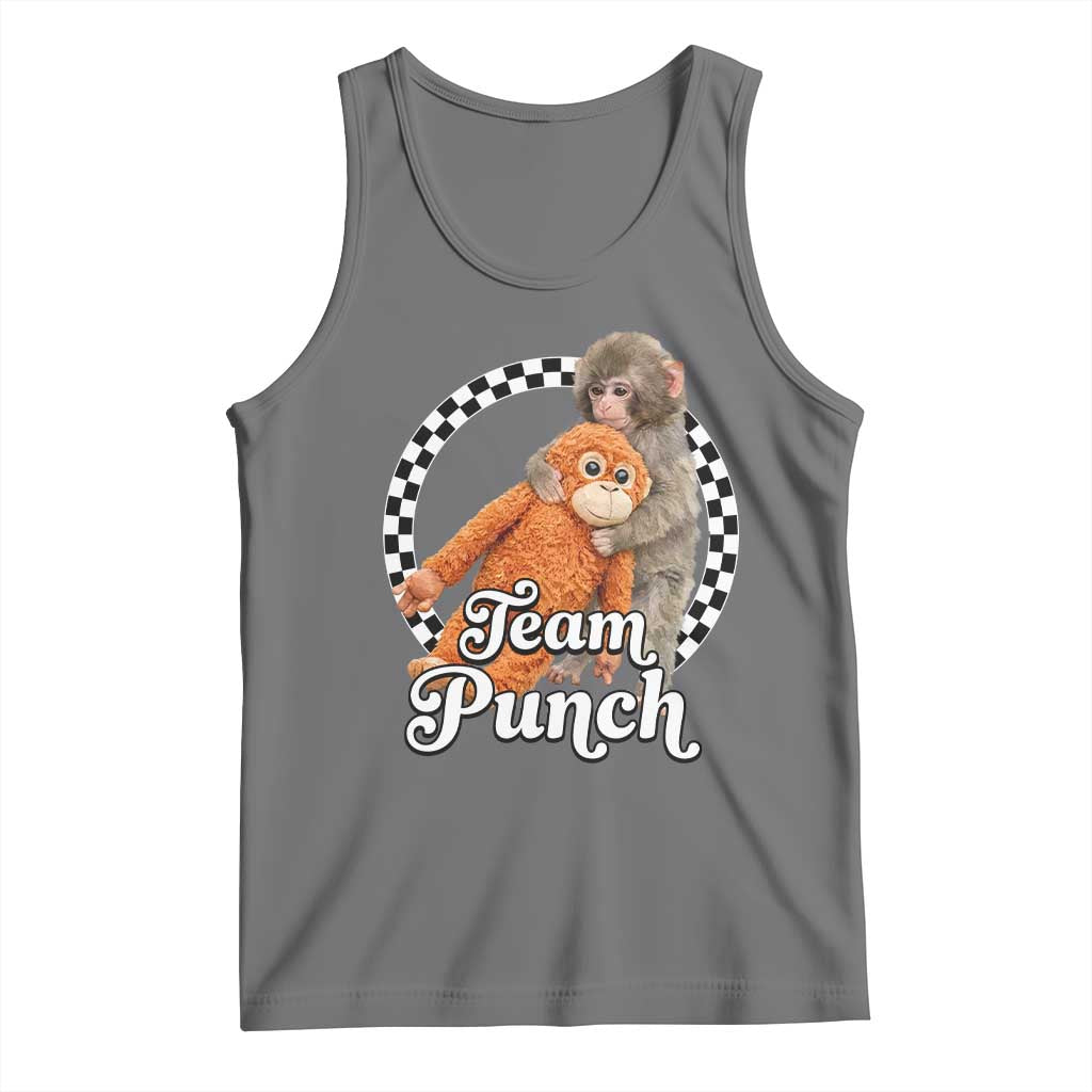 Punch Mokey Tank Top Baby Monkey And Plush Toy Viral Trend TS14 Black Heather Print Your Wear