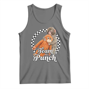 Punch Mokey Tank Top Baby Monkey And Plush Toy Viral Trend TS14 Black Heather Print Your Wear