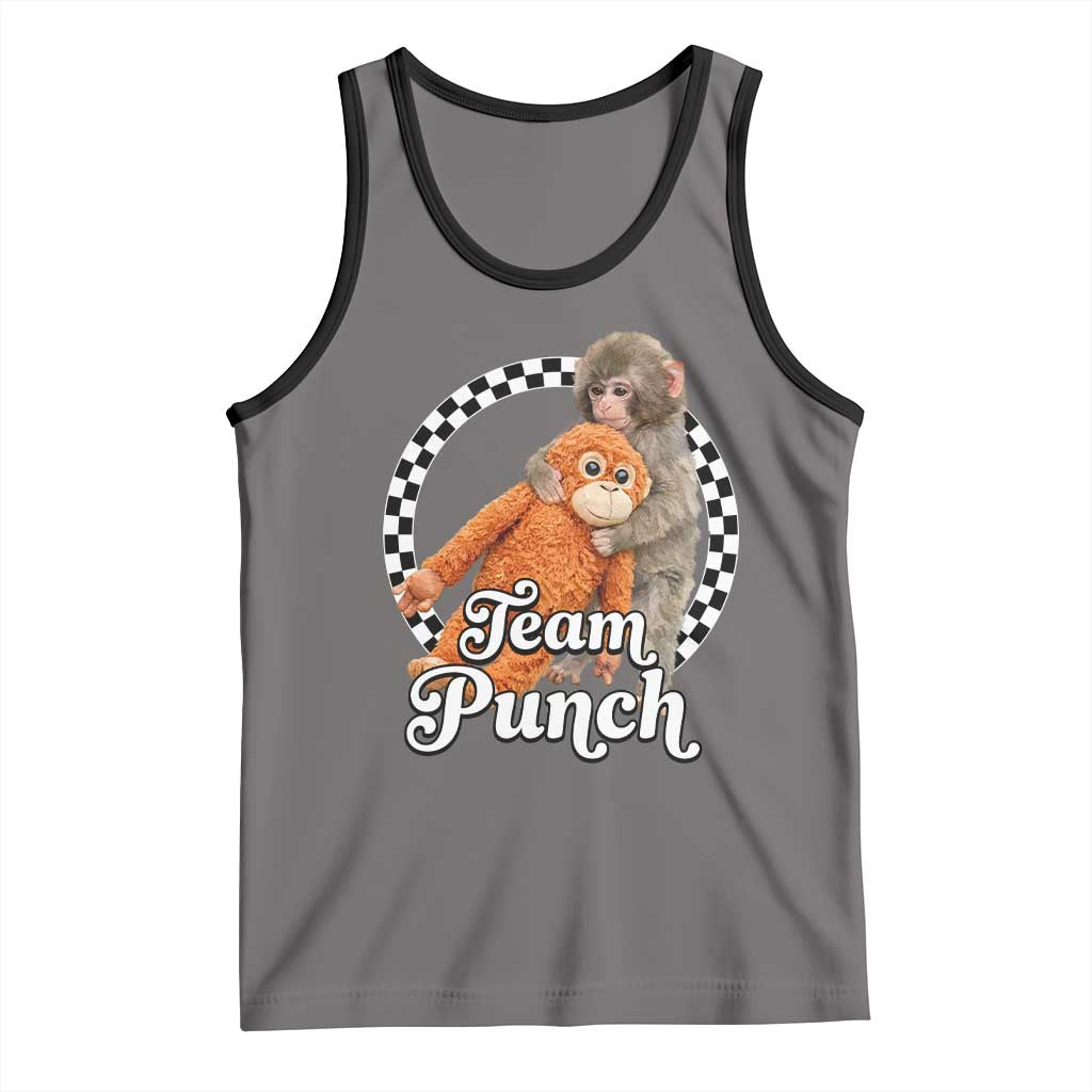 Punch Mokey Tank Top Baby Monkey And Plush Toy Viral Trend TS14 Deep Heather Black Print Your Wear