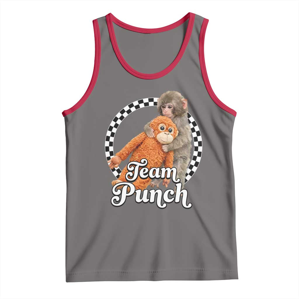 Punch Mokey Tank Top Baby Monkey And Plush Toy Viral Trend TS14 Deep Heather Red Print Your Wear