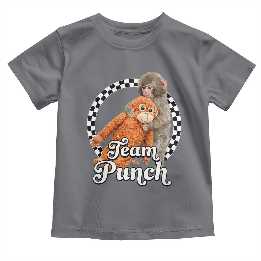 Punch Mokey Toddler T Shirt Baby Monkey And Plush Toy Viral Trend TS14 Charcoal Print Your Wear