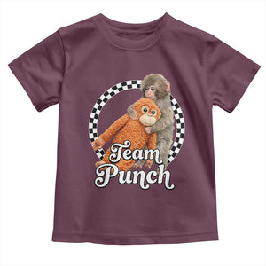 Punch Mokey Toddler T Shirt Baby Monkey And Plush Toy Viral Trend TS14 Maroon Print Your Wear