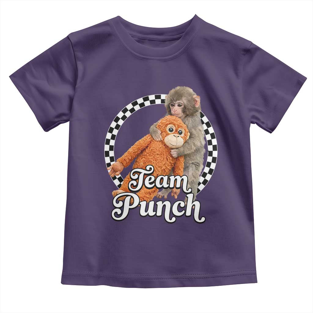 Punch Mokey Toddler T Shirt Baby Monkey And Plush Toy Viral Trend TS14 Purple Print Your Wear