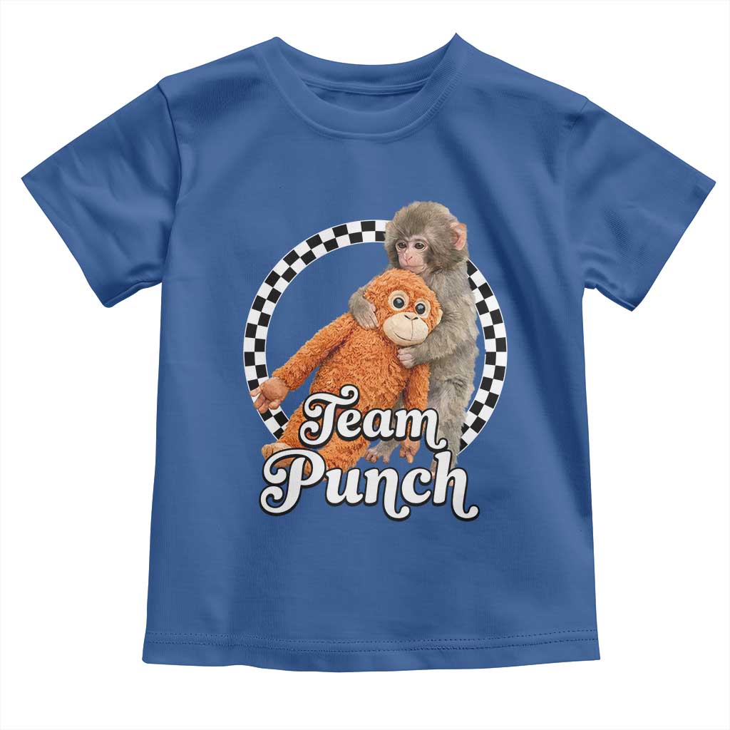 Punch Mokey Toddler T Shirt Baby Monkey And Plush Toy Viral Trend TS14 Royal Blue Print Your Wear