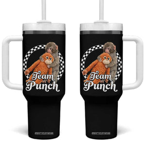 Punch Mokey Tumbler With Handle Baby Monkey And Plush Toy Viral Trend TS14 One Size: 40 oz Black Print Your Wear