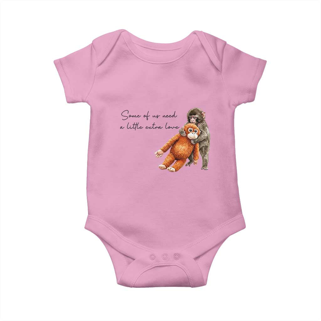 Punch Mokey Baby Onesie Some Of Us Need a Little Extra Love TS14 Light Pink Print Your Wear