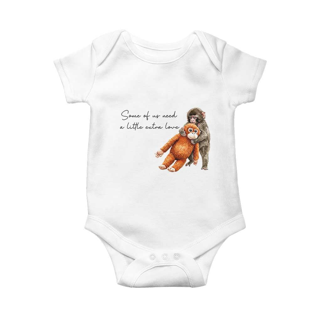 Punch Mokey Baby Onesie Some Of Us Need a Little Extra Love TS14 White Print Your Wear