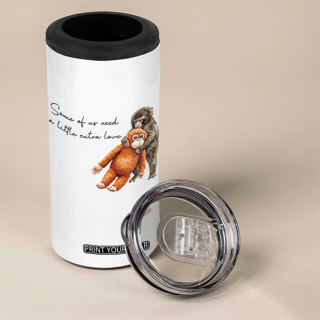 Punch Mokey 4 in 1 Can Cooler Tumbler Some Of Us Need a Little Extra Love TS14 Print Your Wear