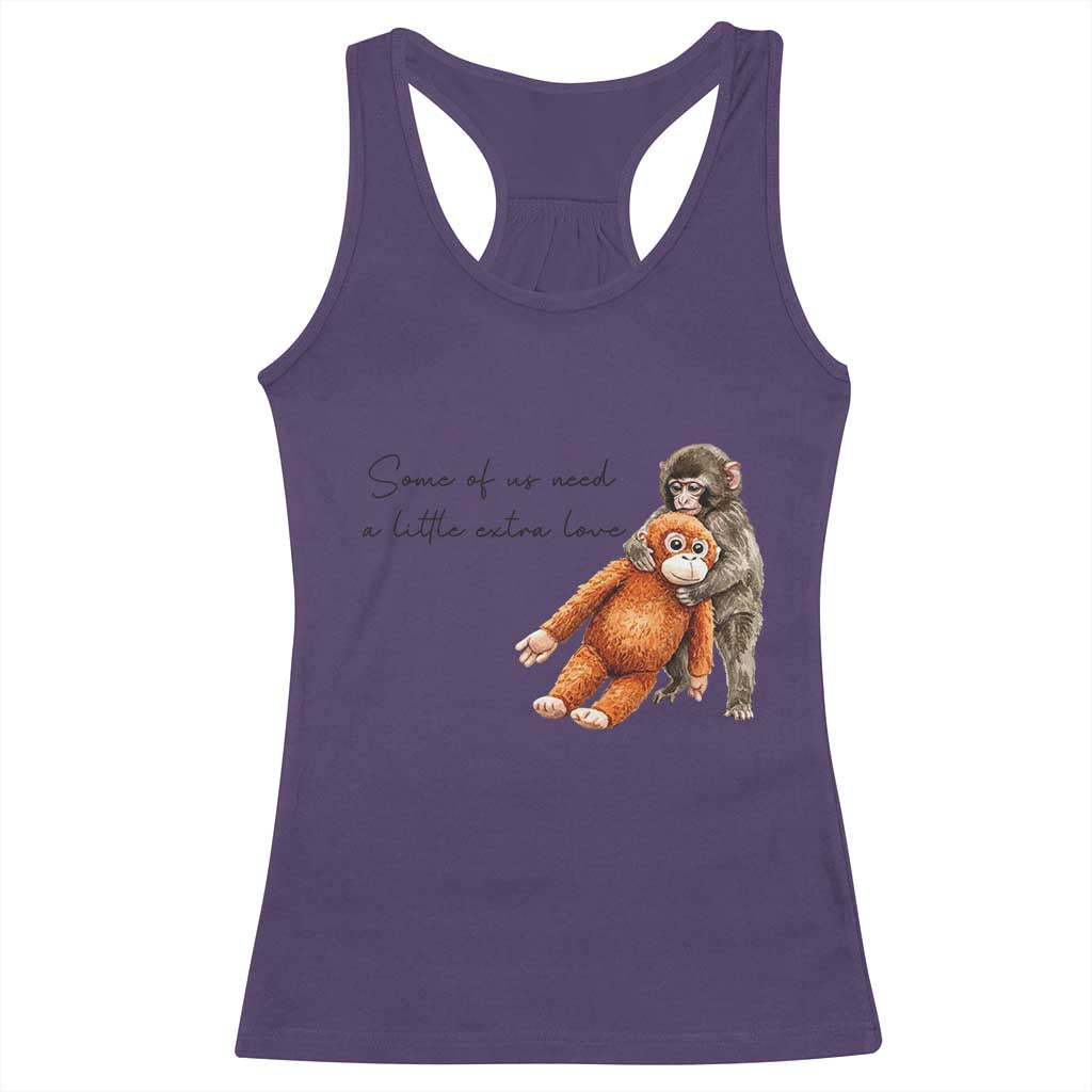Punch Mokey Racerback Tank Top Some Of Us Need a Little Extra Love TS14 Purple Print Your Wear