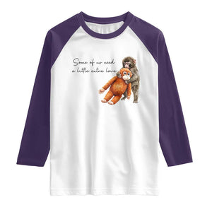 Punch Mokey Raglan Shirt Some Of Us Need a Little Extra Love TS14 White Purple Print Your Wear